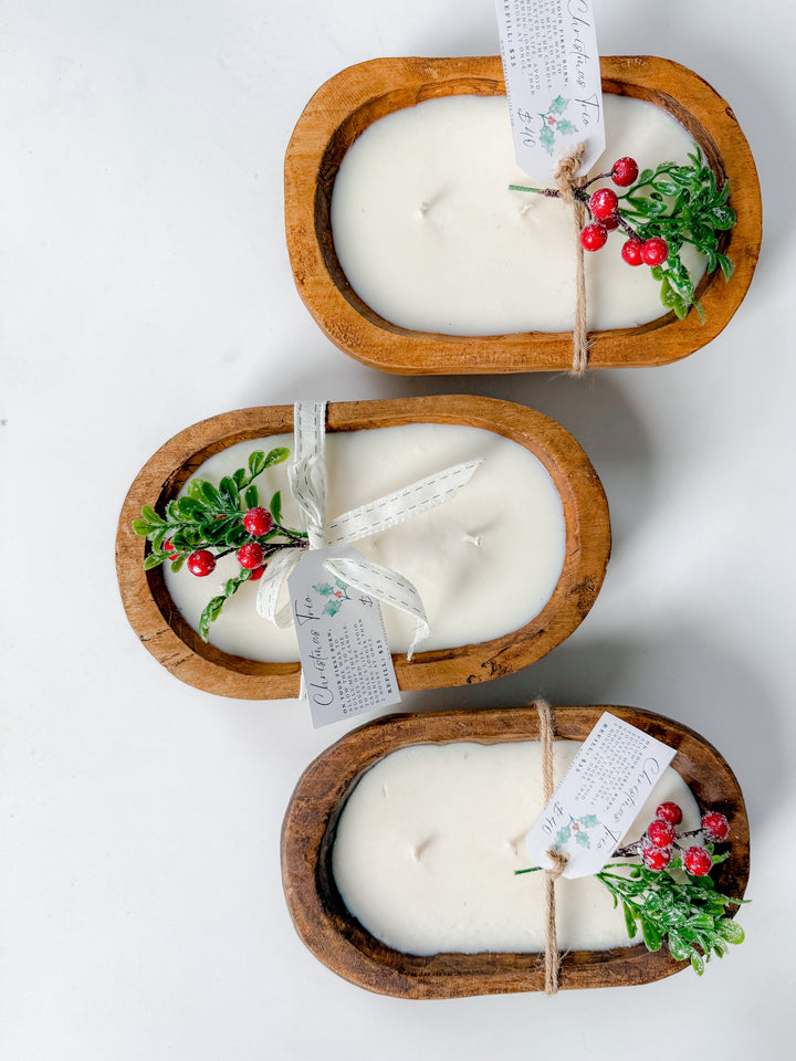 The Christmas Trio Dough Bowl Candle