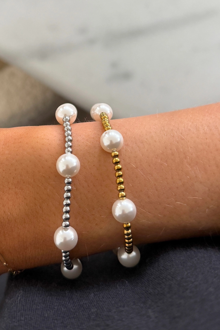 The Pearl Beaded Bracelet - Gold