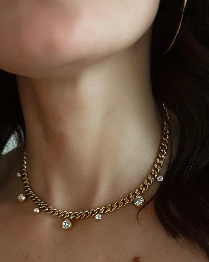 The Chloe Crystal Cuban Chain Necklace