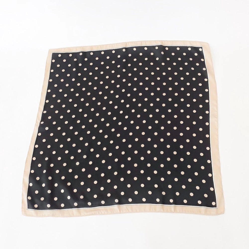 The Black Polka Dot Square Scarf - One Eleven Olive Boutique