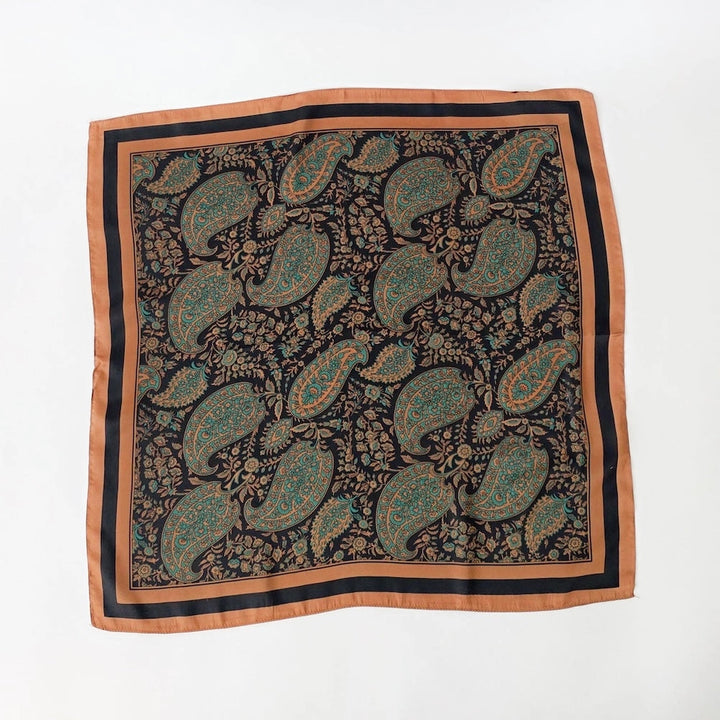The Green Paisley Square Scarf