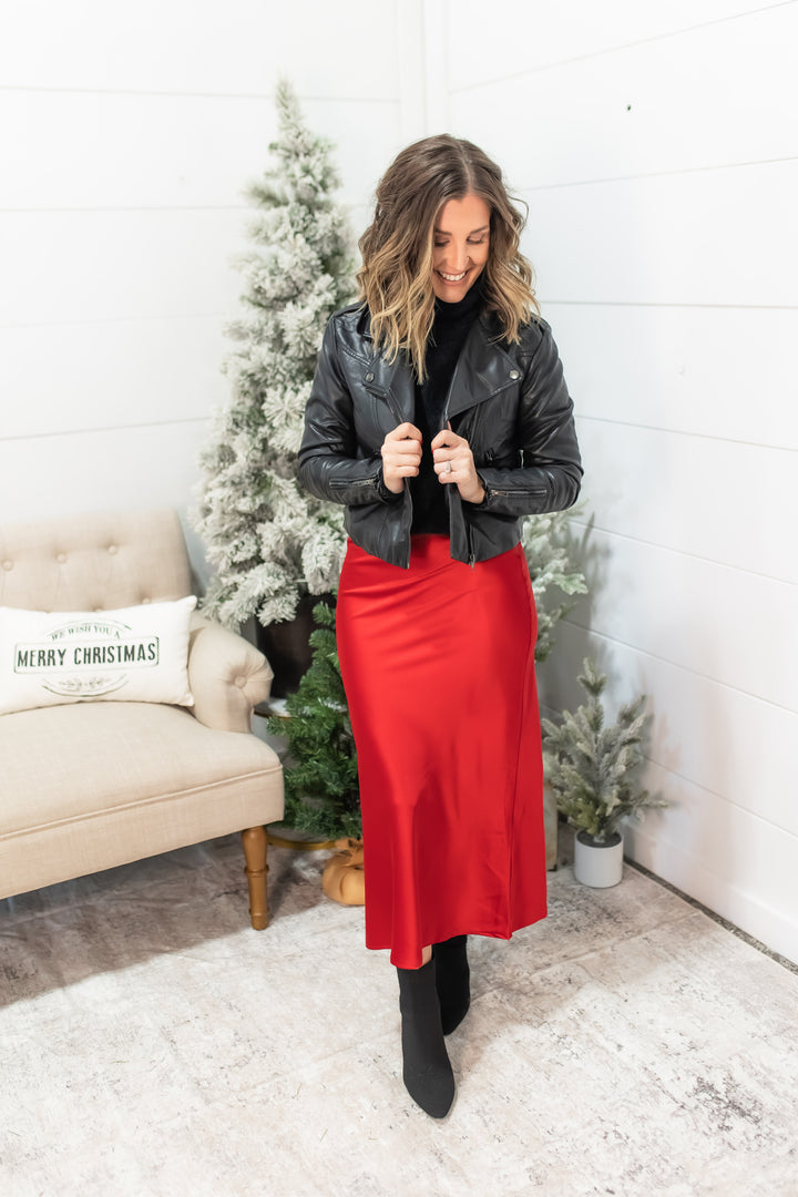 The Christmas Crimson Midi Skirt