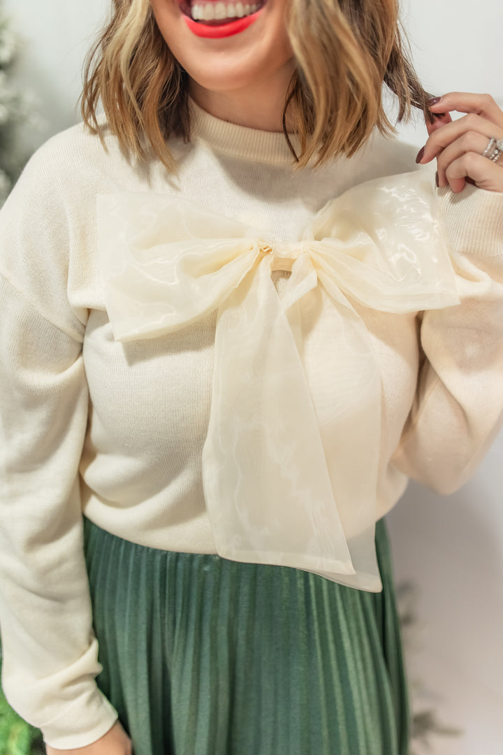 The Chic Tulle Tie Sweater