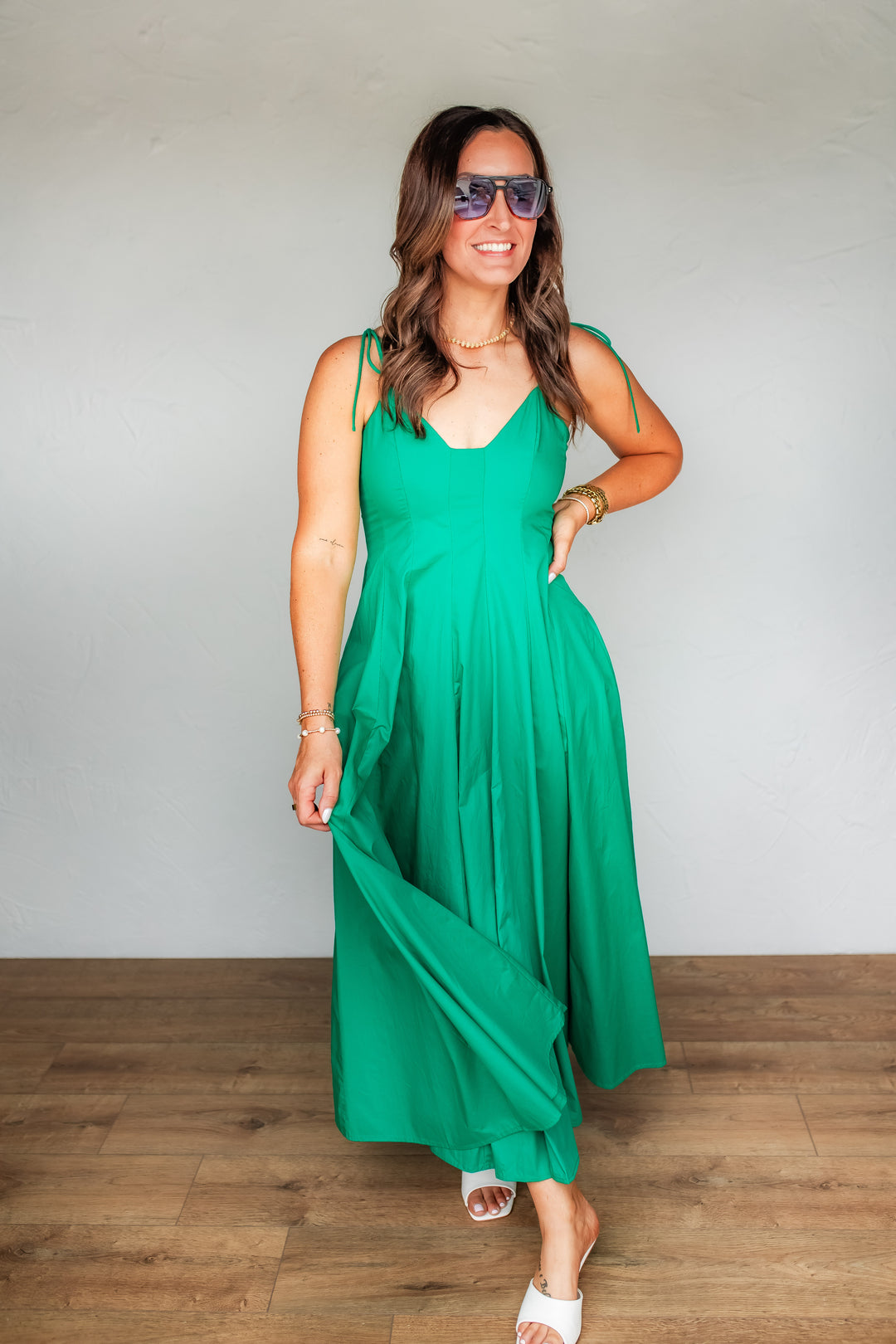 The Sunset Glow Maxi Dress - Green