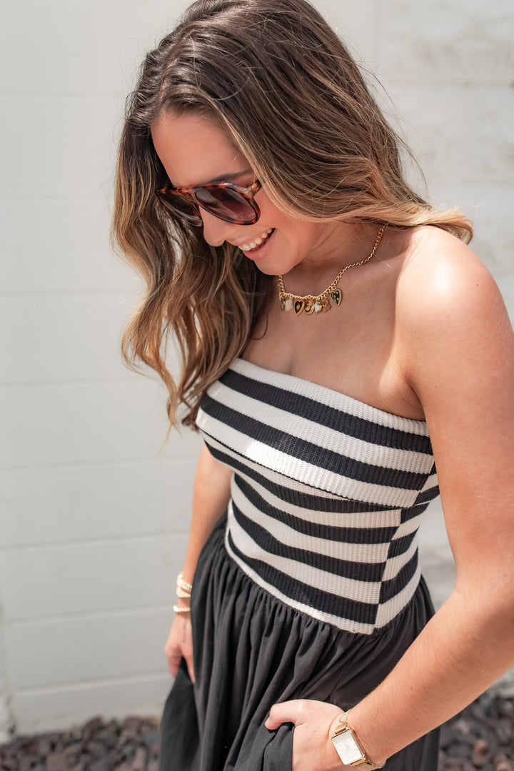 The Downtown Stripe Midi Dress