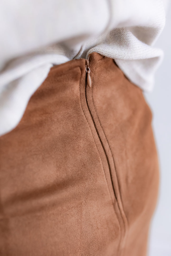 The Spiced Suede Midi Skirt