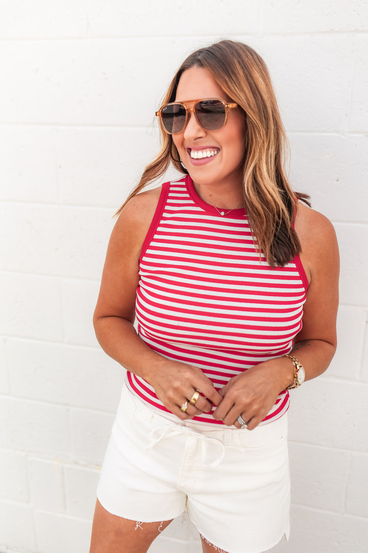 The Americana Stripe Tank - One Eleven Olive Boutique