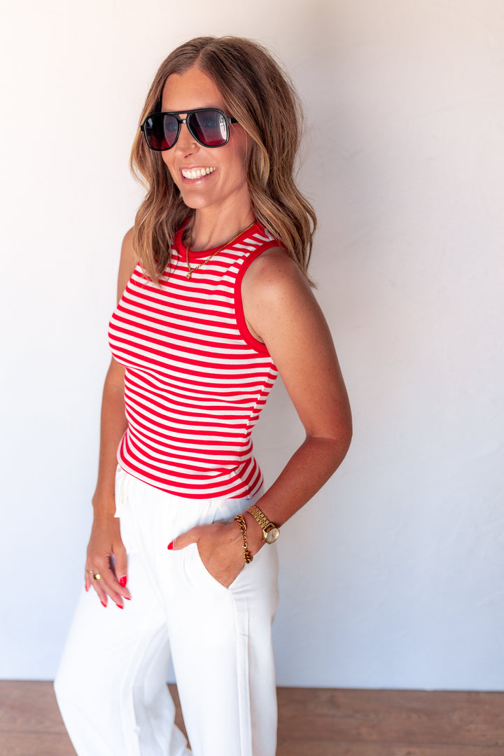 The Americana Stripe Tank - One Eleven Olive Boutique