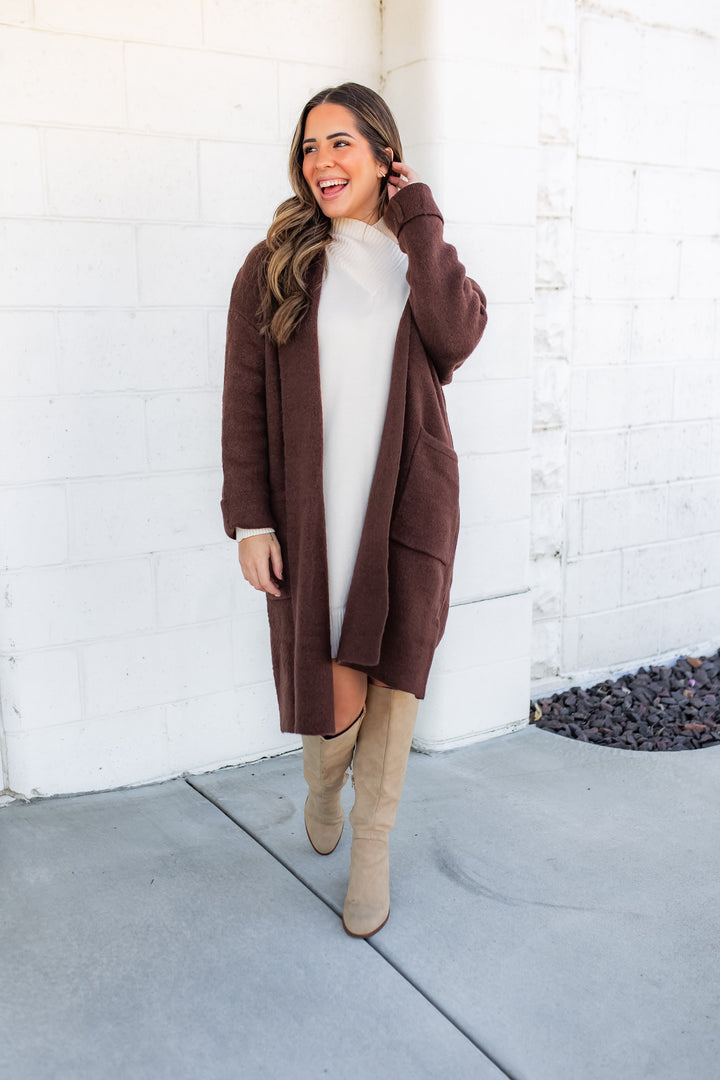 The Lana Duster Cardigan - Chocolate