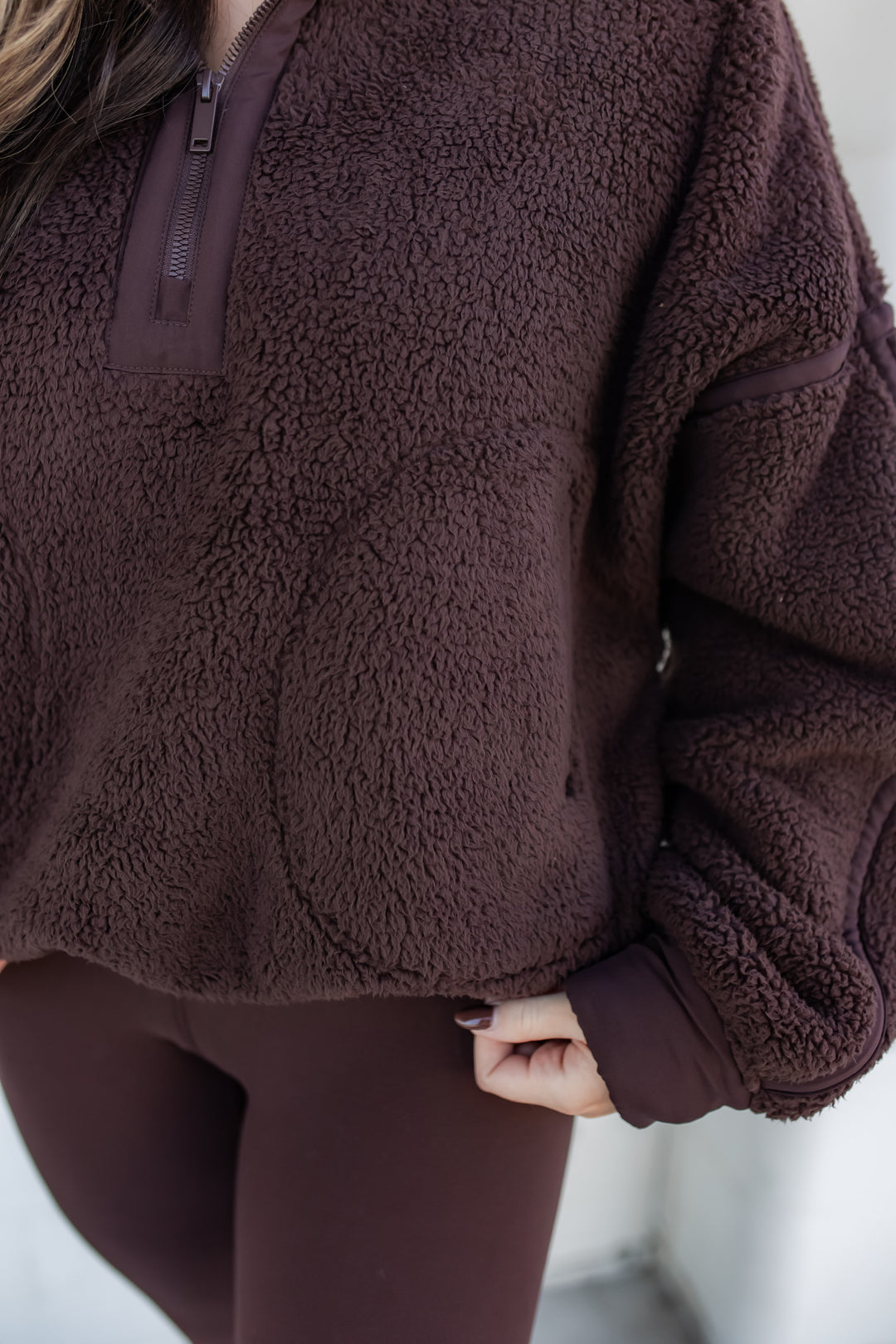 The Stick Season Sherpa Pullover - Brown