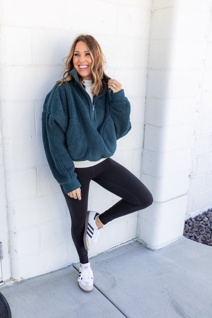 The Stick Season Sherpa Pullover - Green