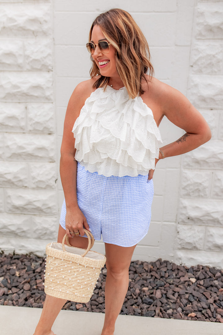 The Top Tier Eyelet Halter Top