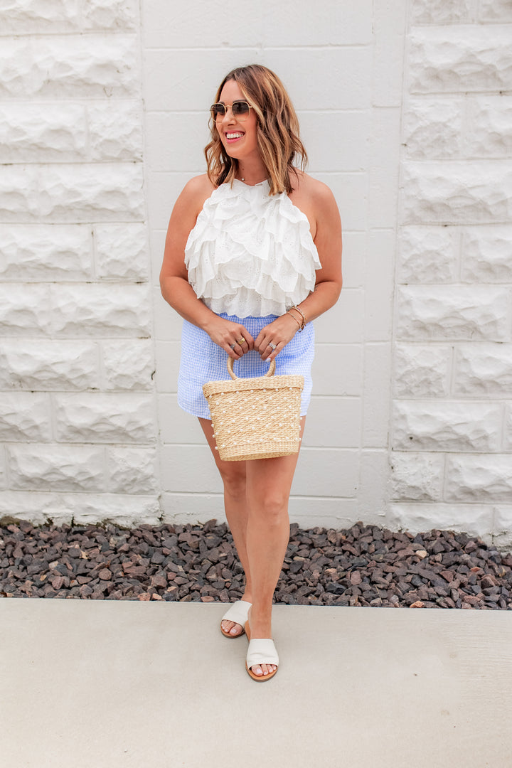 The Top Tier Eyelet Halter Top
