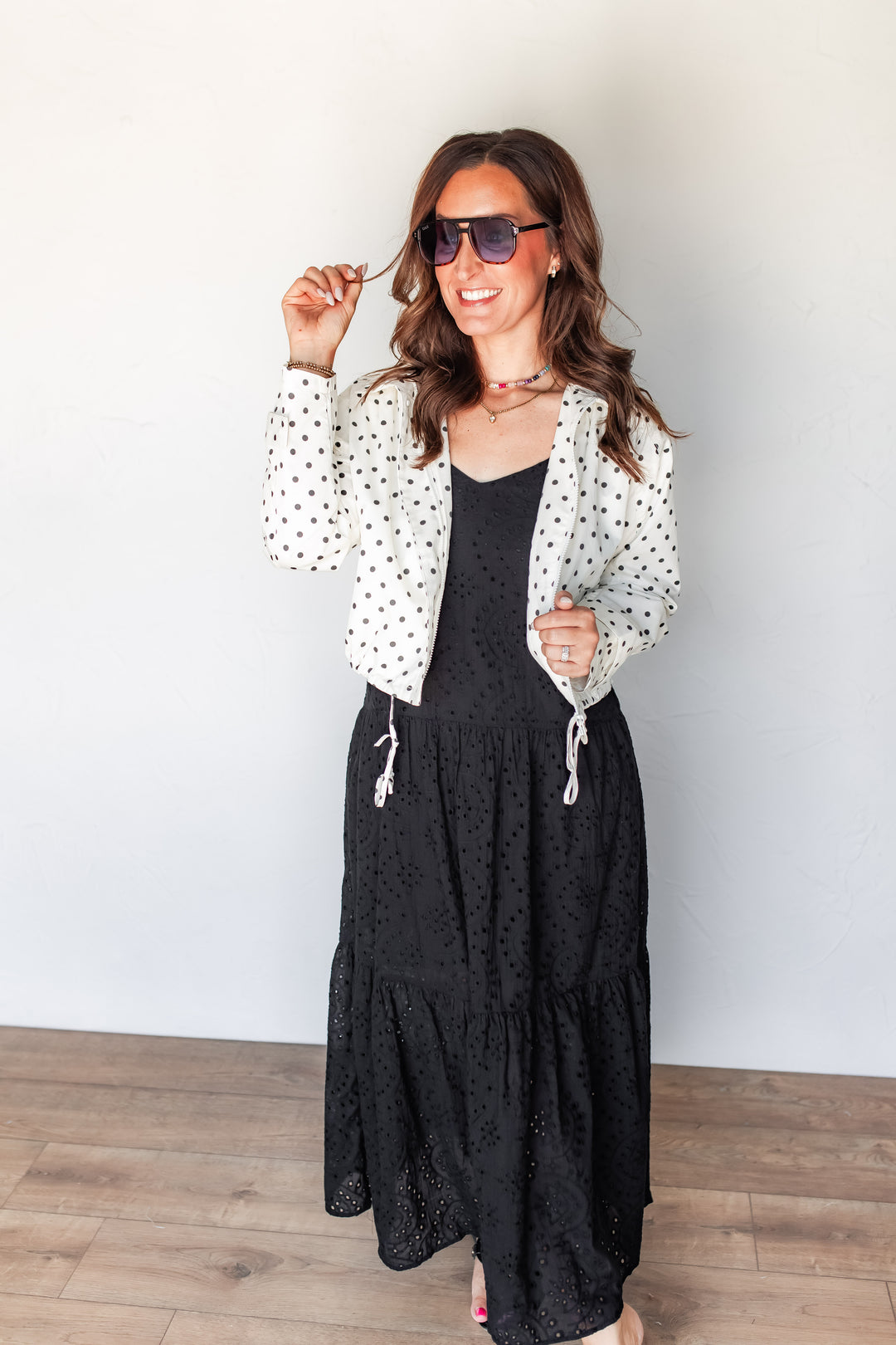 The Reid Eyelet Maxi Dress - Black