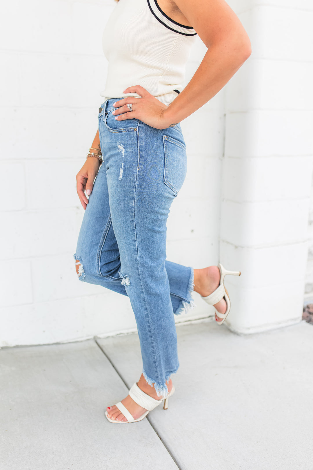 The Fine Day High Rise Straight Leg Jeans