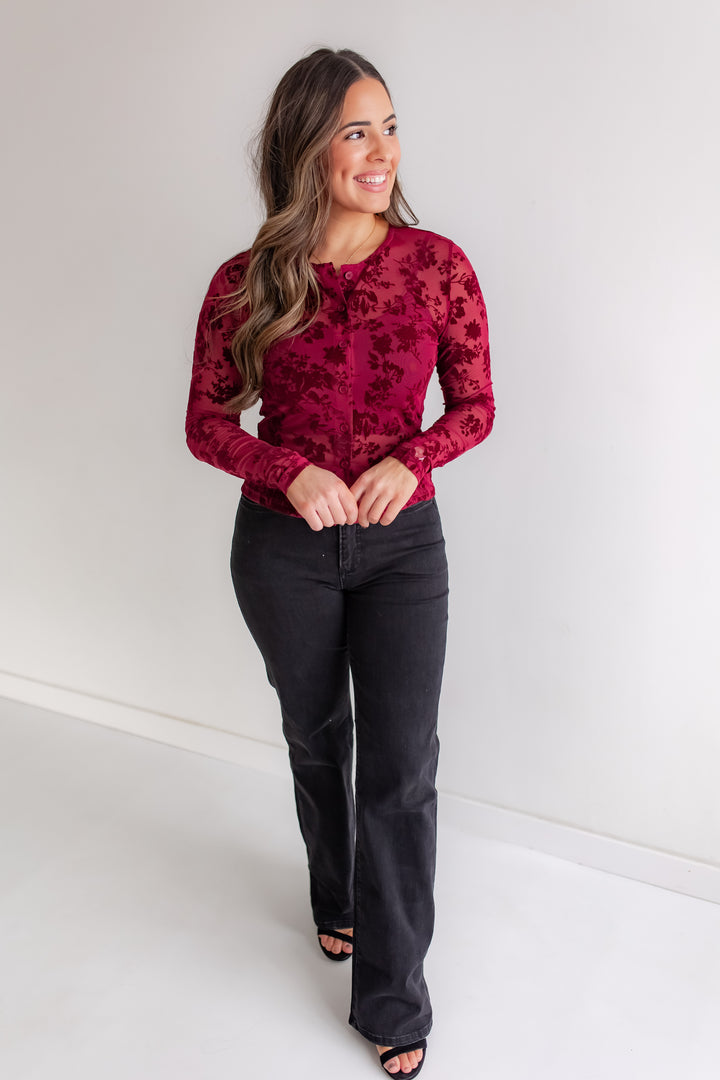 The Seasonal Bloom Velvet Top