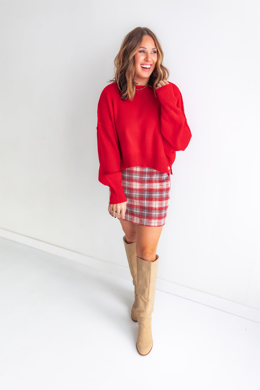 The Jovie Sweater - Red