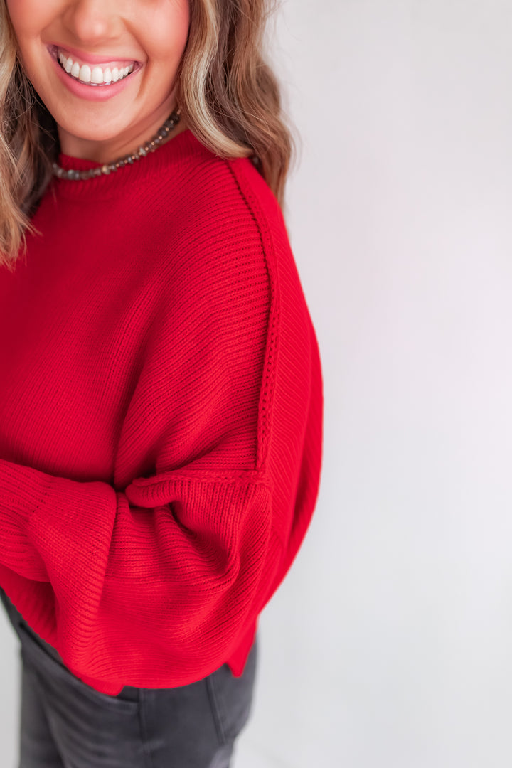 The Jovie Sweater - Red