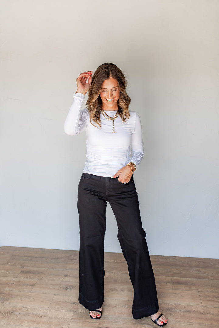 The Icon Ruched Long Sleeve Top