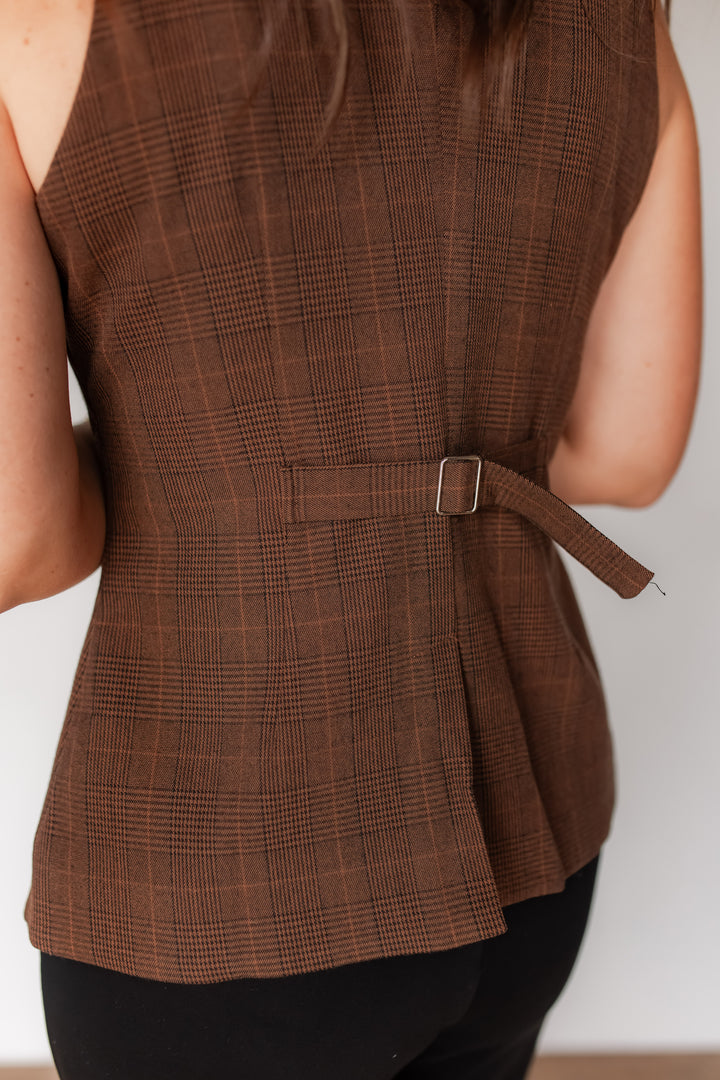 The Drue Plaid Sleeveless Top - One Eleven Olive Boutique