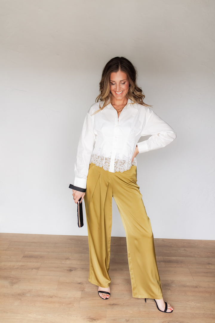 The Cece Lace Button Up