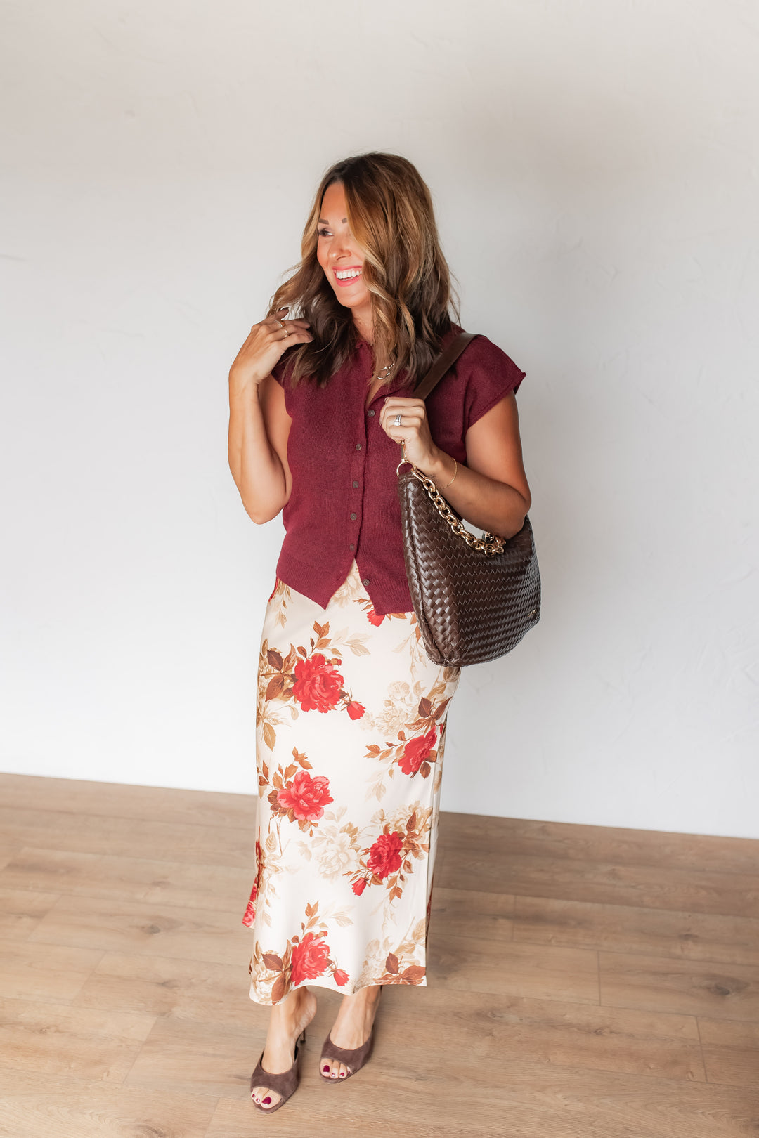 The Lola Floral Midi Skirt - One Eleven Olive Boutique