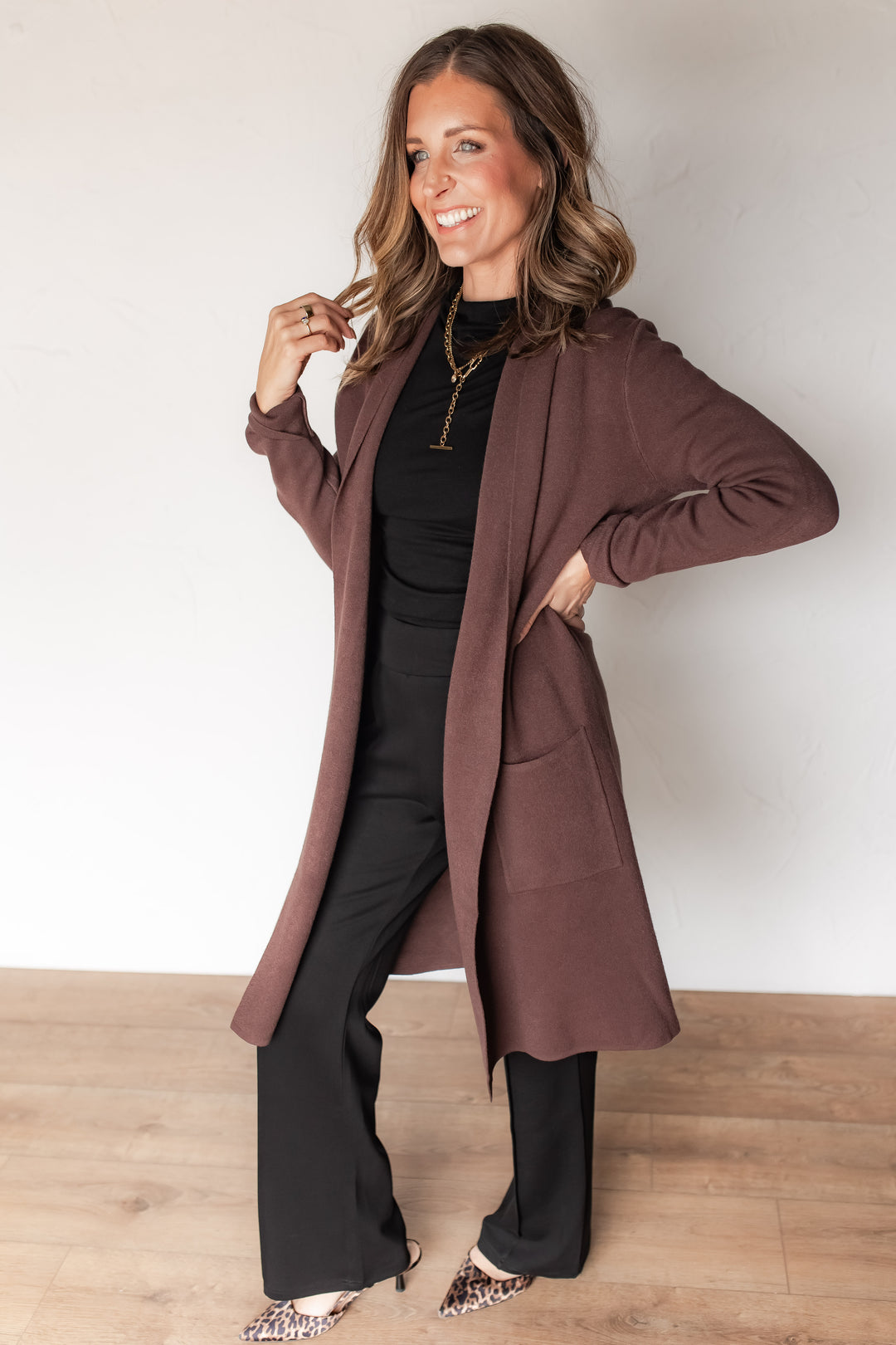 The Lana Duster Cardigan - Espresso - One Eleven Olive Boutique