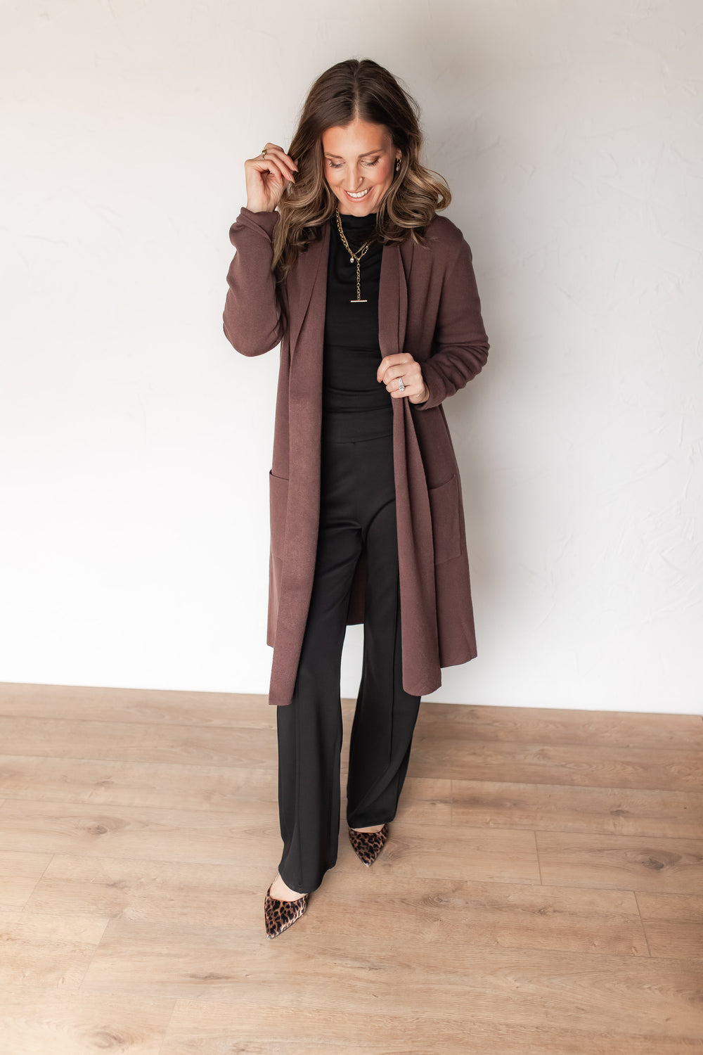 The Lana Duster Cardigan - Espresso - One Eleven Olive Boutique
