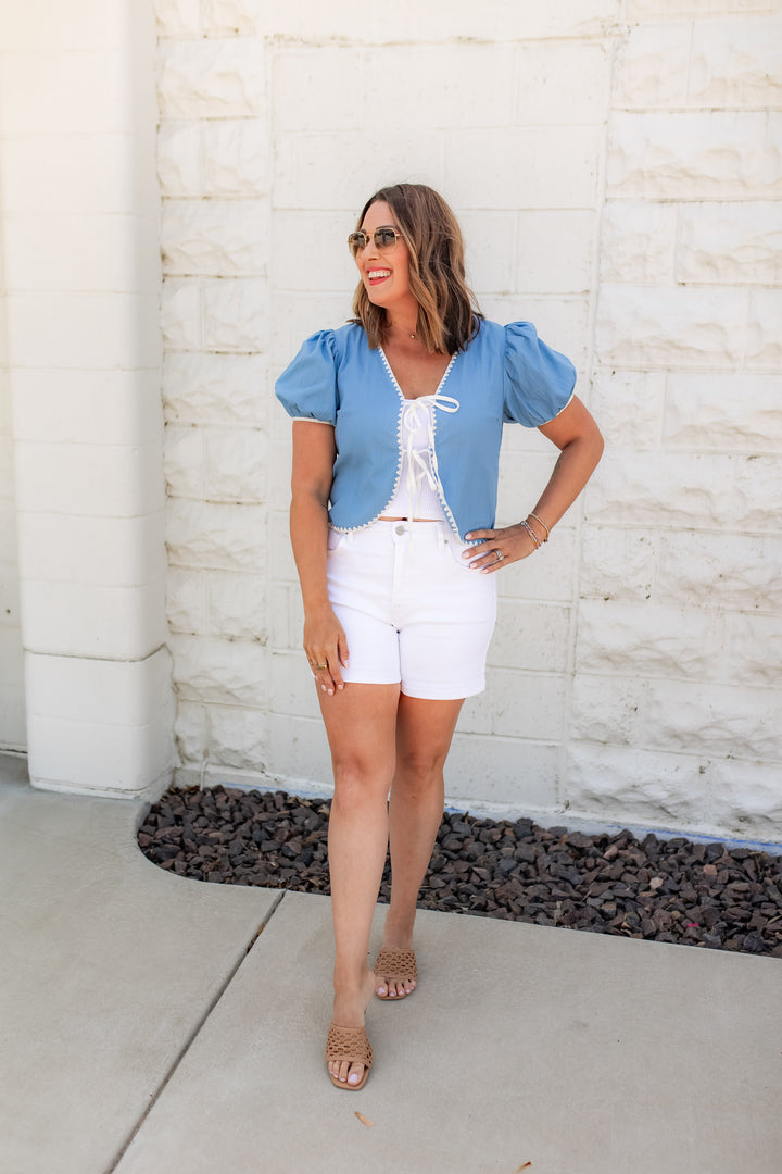 The Coastal Wrap Blouse