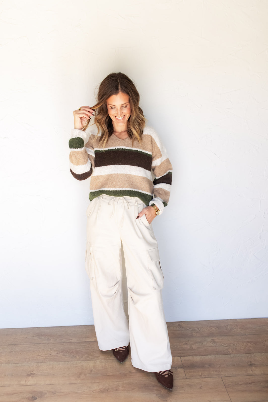 The Hudson Striped Sweater - Brown