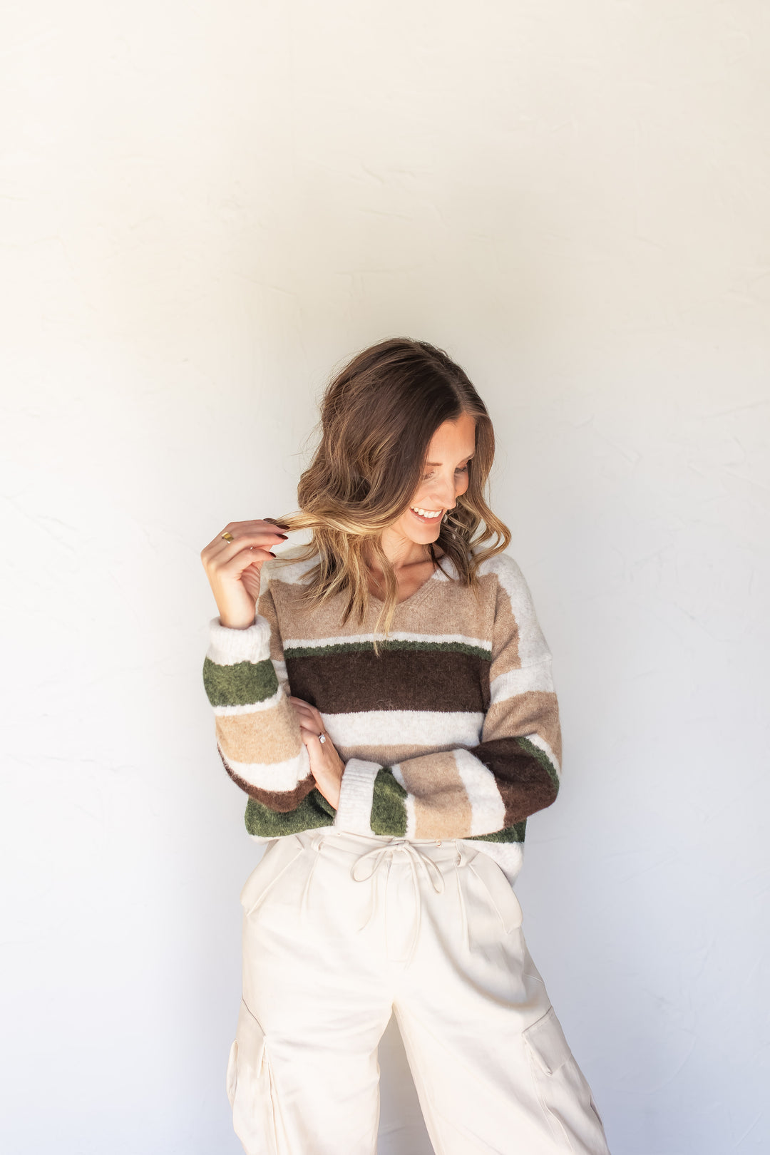 The Hudson Striped Sweater - Brown