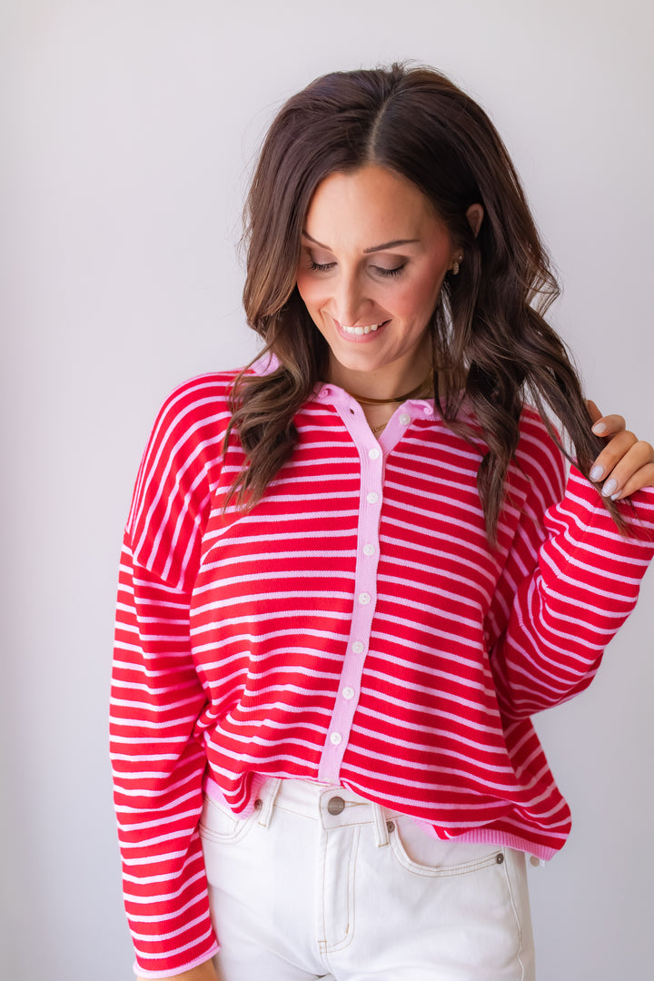 The Karlie Striped Cardigan