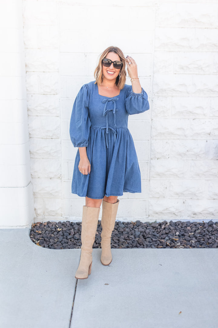 The Tied in Denim Dress