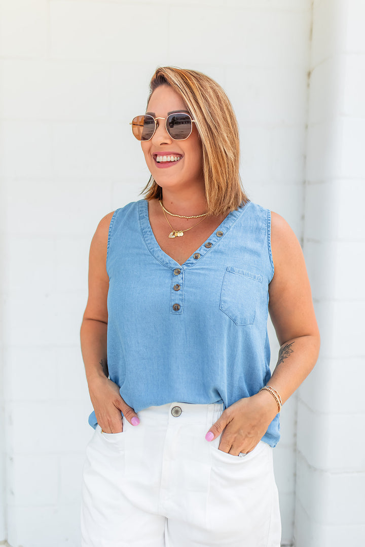 The Carter Chambray Tank