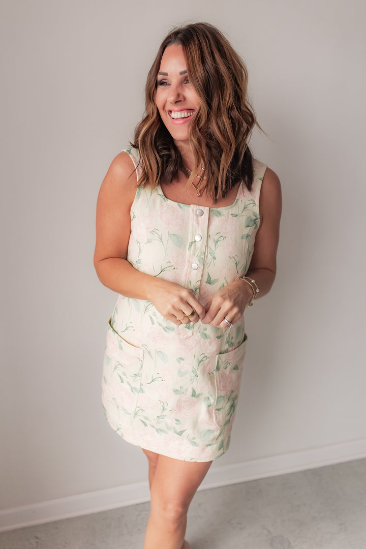The Petal Lane Denim Dress - One Eleven Olive Boutique