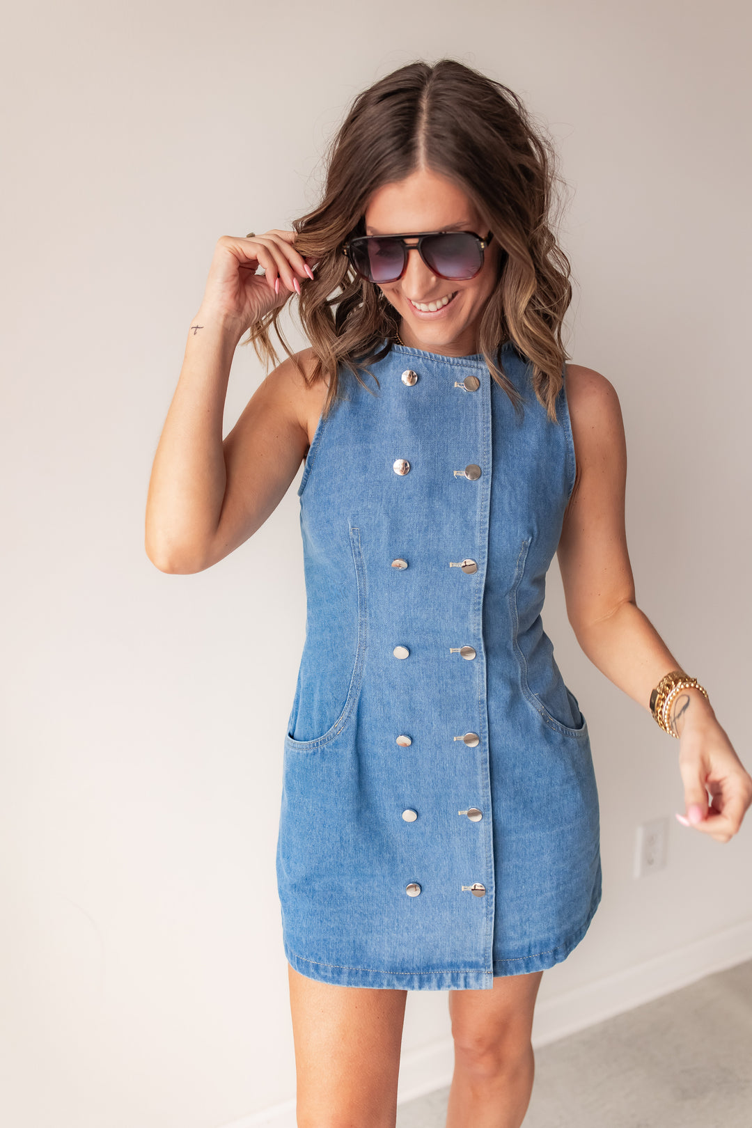 The Double Take Denim Dress - One Eleven Olive Boutique