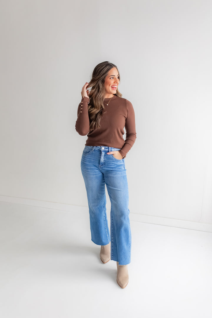The Signature Sleeve Top - Brown