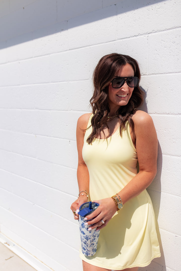 The In the Zone Active Dress - Yellow - One Eleven Olive Boutique