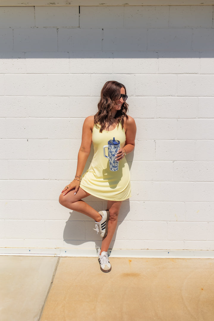 The In the Zone Active Dress - Yellow - One Eleven Olive Boutique