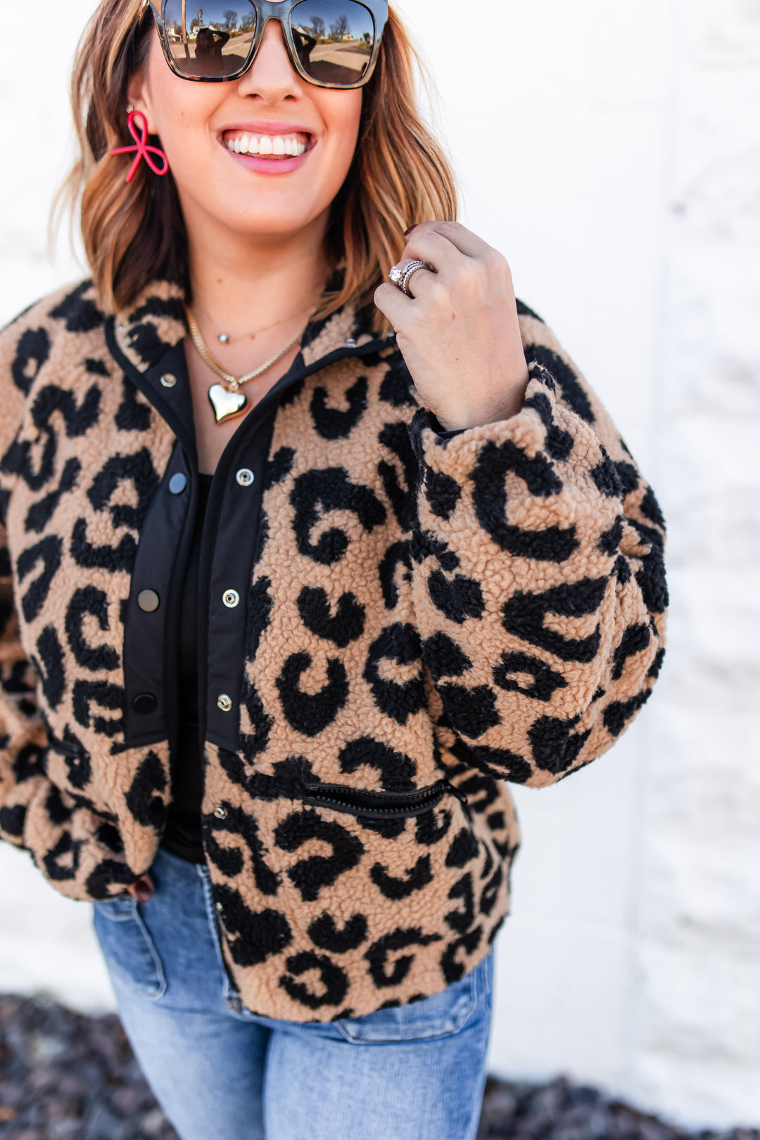 The Wild One Leopard Sherpa Coat