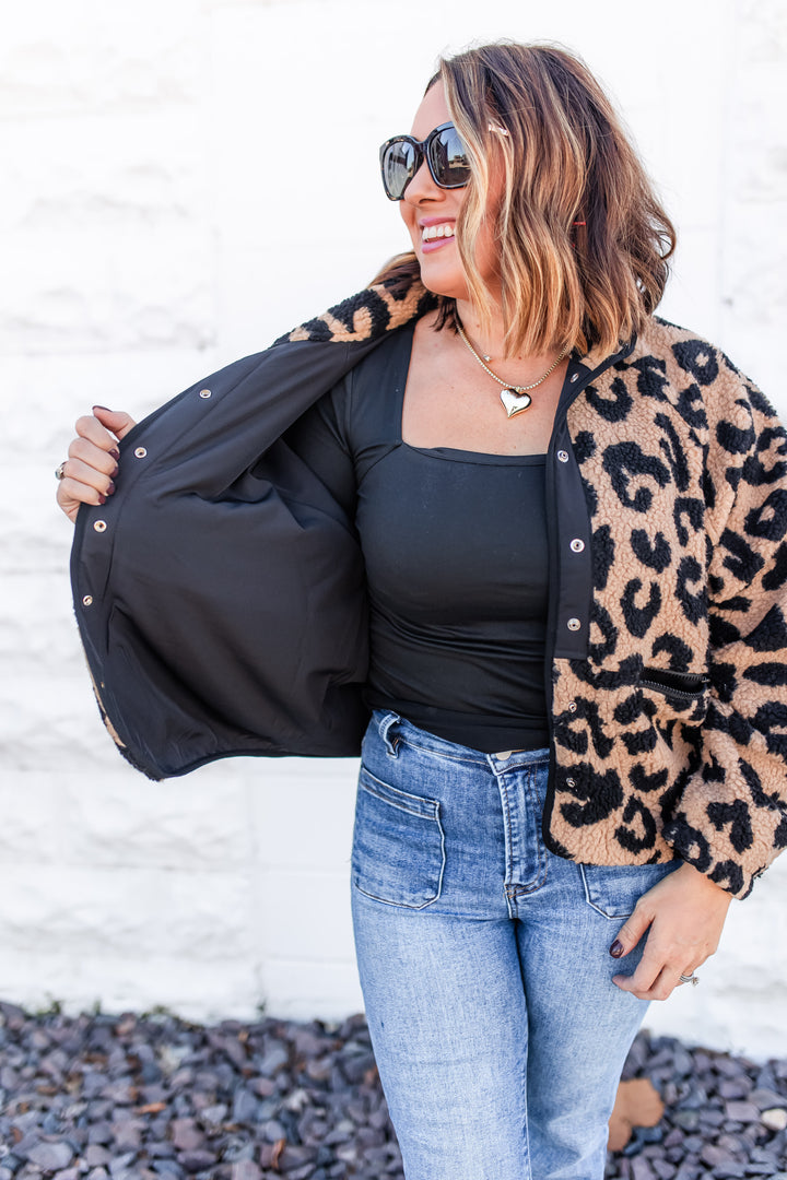 The Wild One Leopard Sherpa Coat