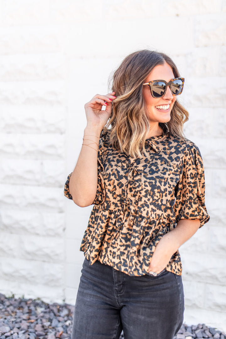 The Stay Wild Leopard Blouse