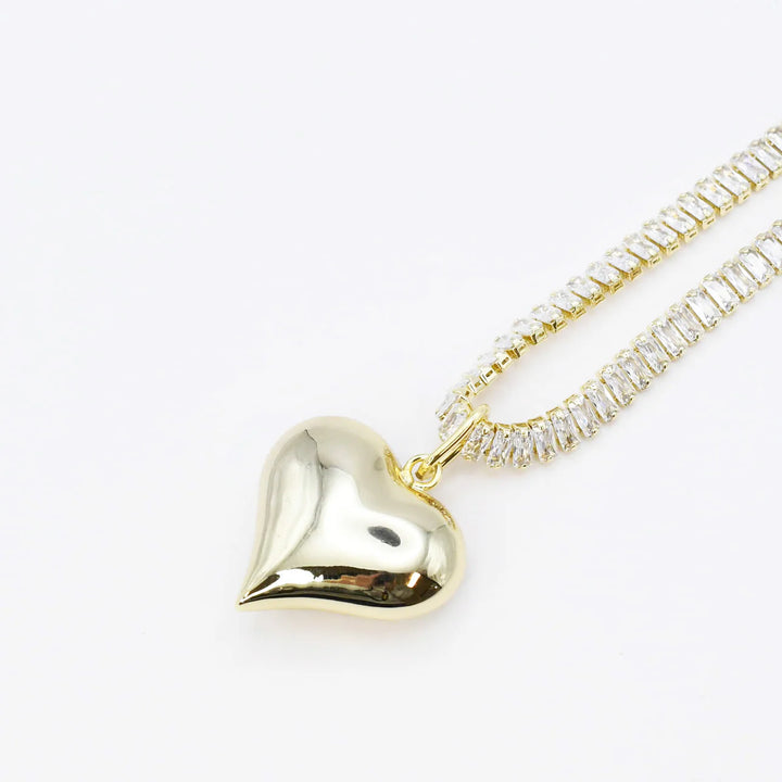 The Crystal Puffy Heart Necklace