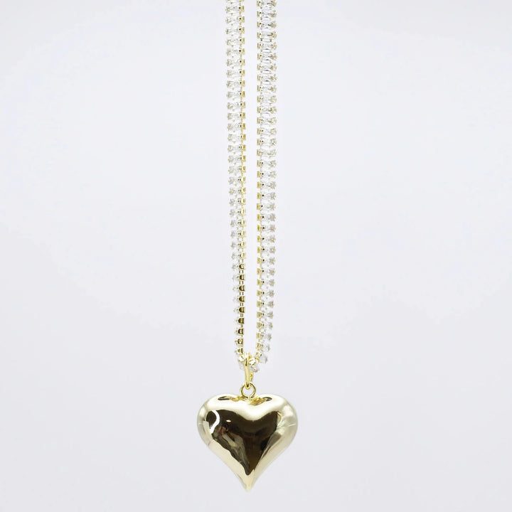 The Crystal Puffy Heart Necklace