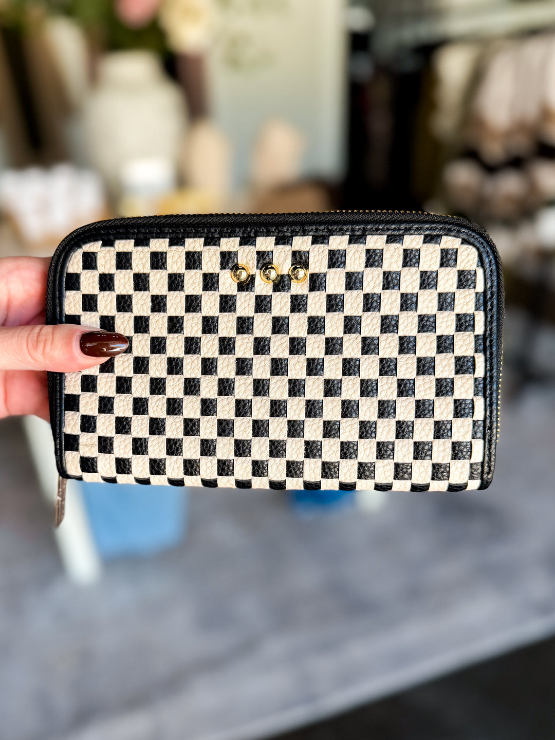 The Lenni Large Zip Woven Wallet