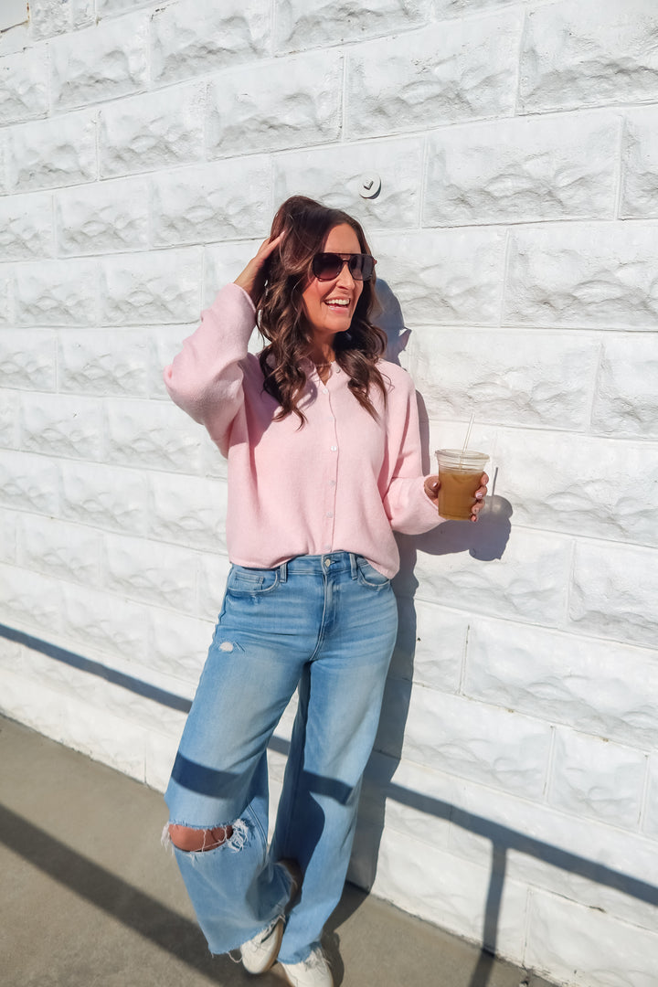 The No Notes Cardigan - Pink