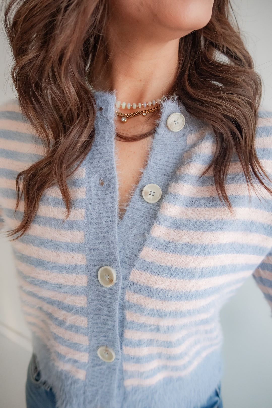 The Soft Focus Cardigan - Pink/Blue - One Eleven Olive Boutique