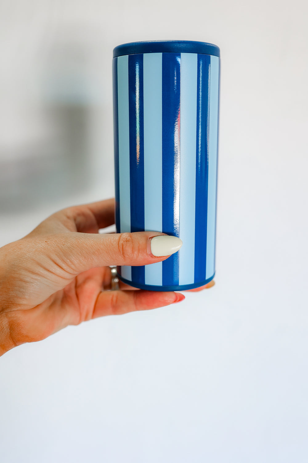 The Blue Striped Slim Can Koozie - One Eleven Olive Boutique