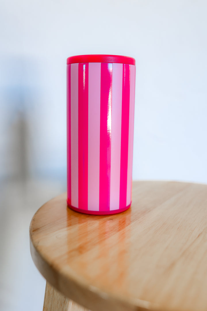 The Pink Striped Slim Can Koozie - One Eleven Olive Boutique