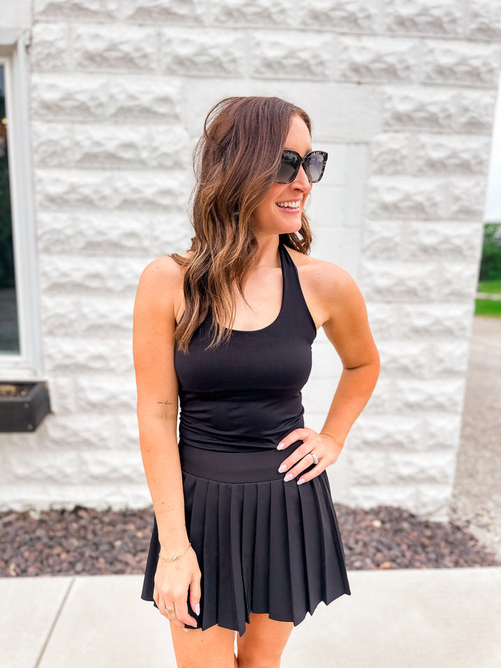 The Clean Line Halter Top - Black